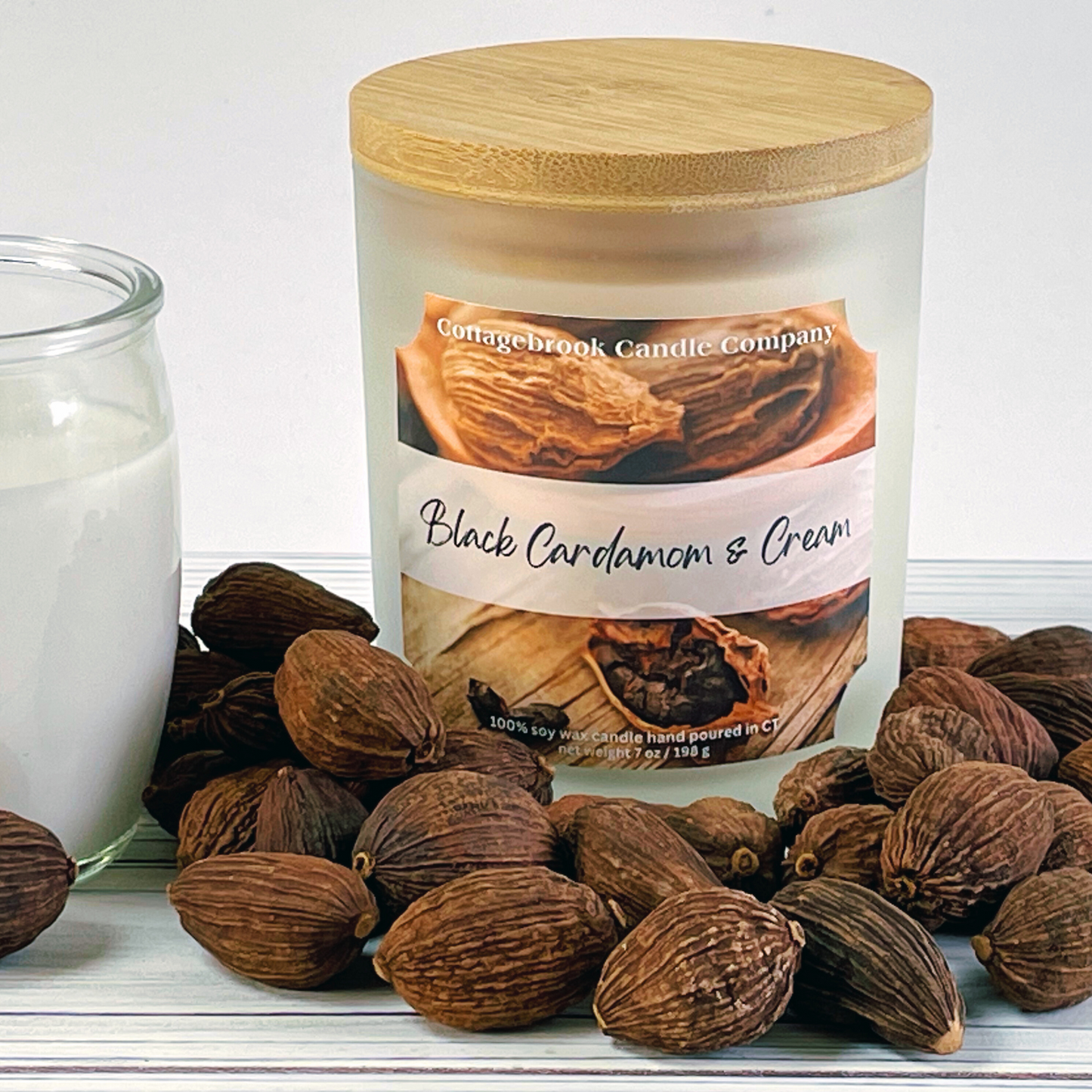 Black Cardamom & Cream Soy Candle | 100% Soy Wax, Hand-Poured, Eco-Friendly
