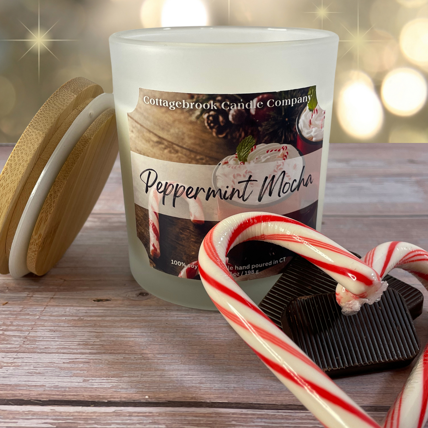 Peppermint Mocha Soy Candle | 100% Soy Wax, Hand-Poured, Eco-Friendly