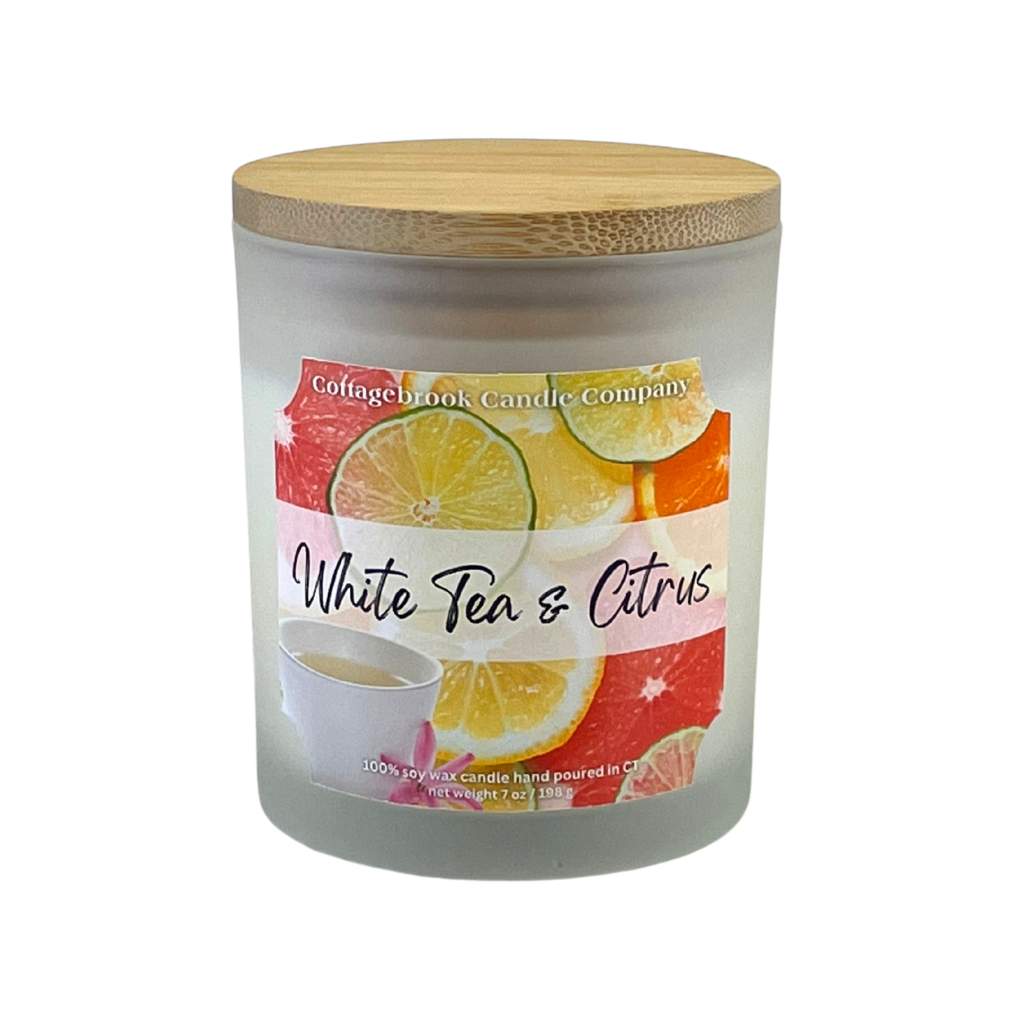 White Tea & Citrus Soy Candle | 100% Soy Wax, Hand-Poured, Eco-Friendly