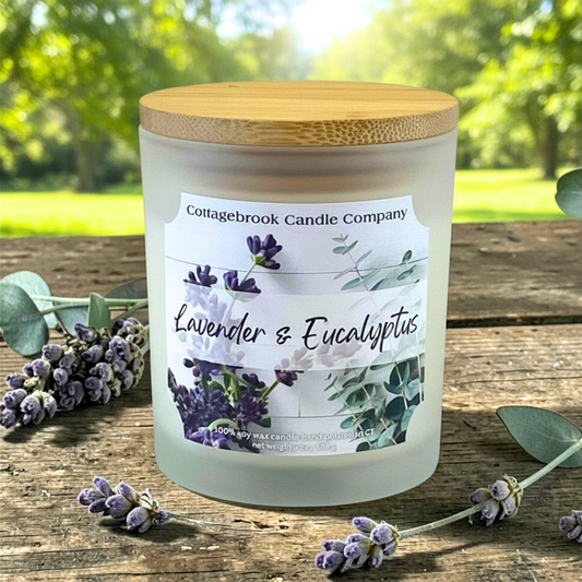 Lavender & Eucalyptus Soy Candle | 100% Soy Wax, Hand-Poured, Eco-Friendly
