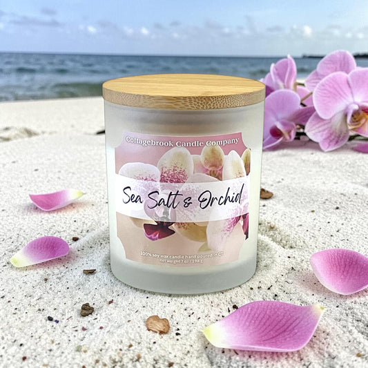 Sea Salt & Orchid Soy Candle | 100% Soy Wax, Hand-Poured, Eco-Friendly