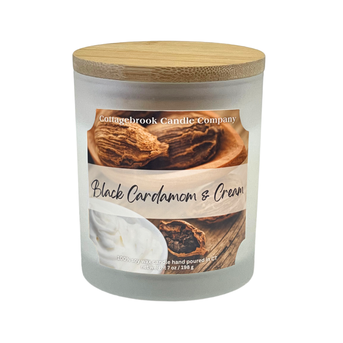 Black Cardamom & Cream Soy Candle | 100% Soy Wax, Hand-Poured, Eco-Friendly