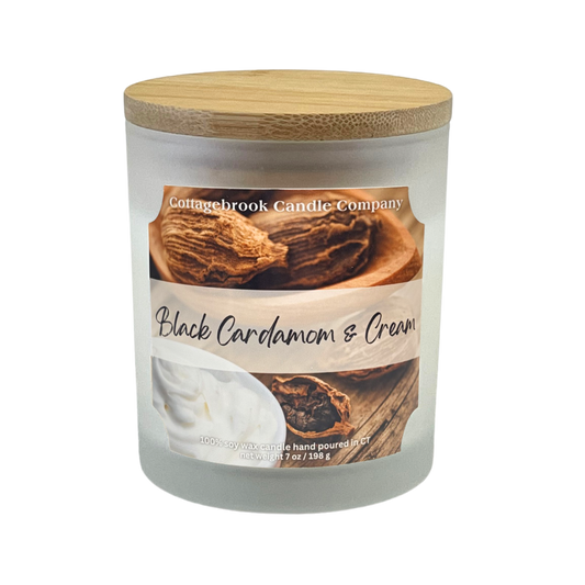 Black Cardamom & Cream Soy Candle | 100% Soy Wax, Hand-Poured, Eco-Friendly